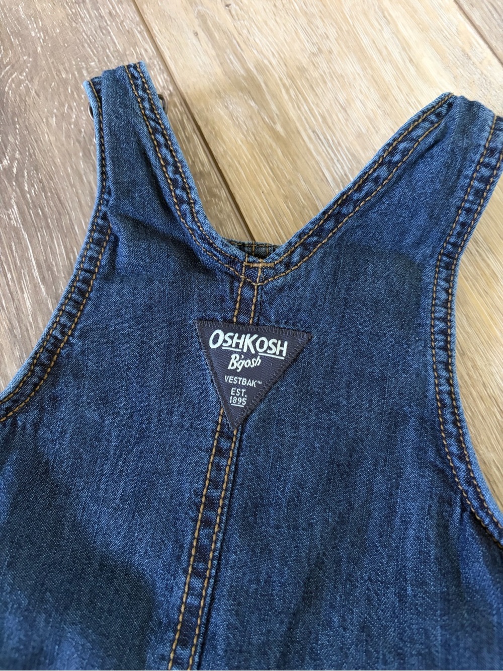 OshKosh B'gosh Baby Buffalo Check Denim Overalls - Picture 4 of 8
